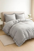 Pościel z falbanką jasna szara 200x220 3 el.