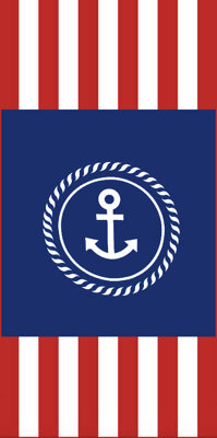 Ręcznik plażowy szybkoschnący z mikrofibry 70x140 z kotwicą