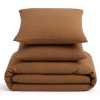 Pościel brązowa czekoladowa jednokolorowa gładka 160x200 3 el. Cozy F14