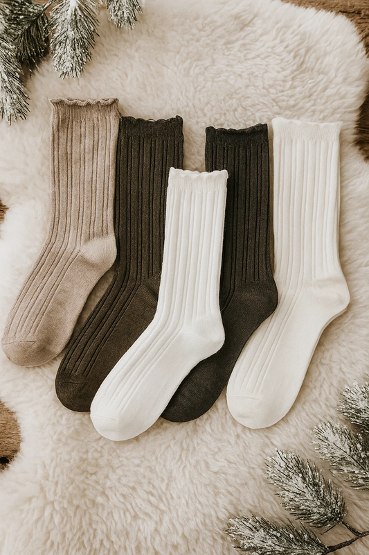 5-pak Skarpetki damskie kaszmirowe z falbanką CASHMERE 36-40