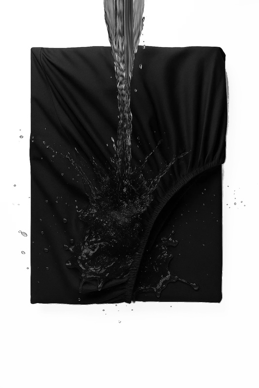 Prześcieradło wodoodporne z gumką czarne 180x200