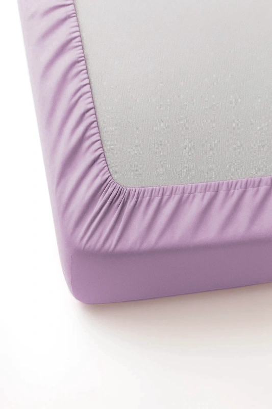 Prześcieradło z gumką lawendowe jasne fioletowe 200x220
