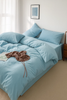 Pościel jednokolorowa gładka 160x200 3 el. błękitna S007