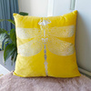 Poszewka na poduszkę dekoracyjna 40x40 ważka musztardowa