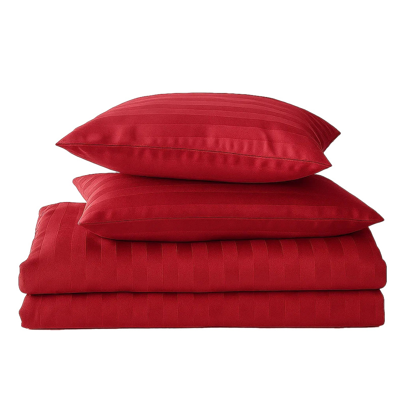 Pościel w pasy czerwona 200x220 3 el. Kim Red