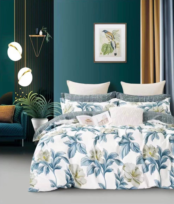 Pościel flanelowa w kwiaty Adana 200x220 3 el. A013