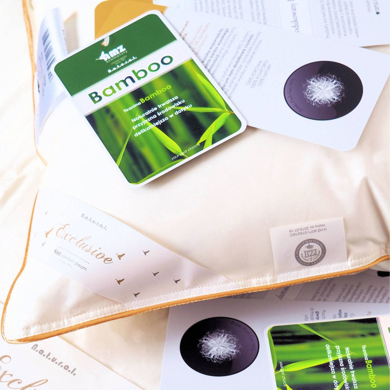 Poduszka puchowa bambusowa 70x80 naturalna 100% DREAM