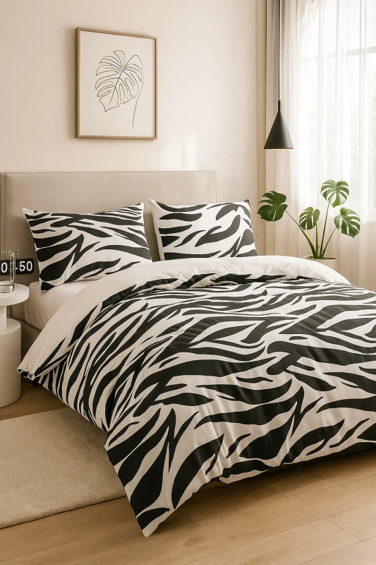 Pościel bawełniana 140x200 2 el. Zebra M1562