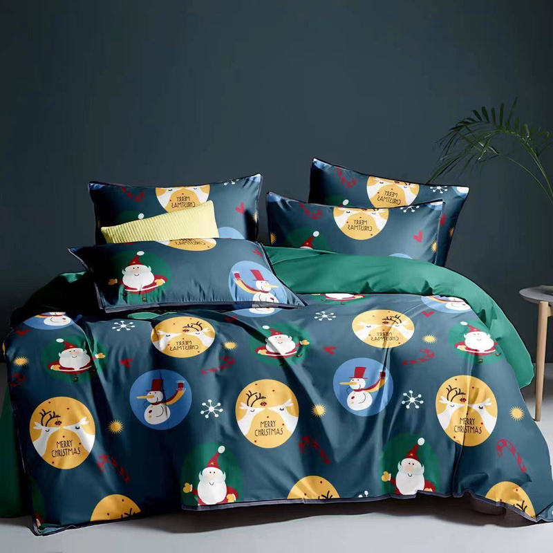 Pościel świąteczna granatowa 160x200 4 el. C1-164