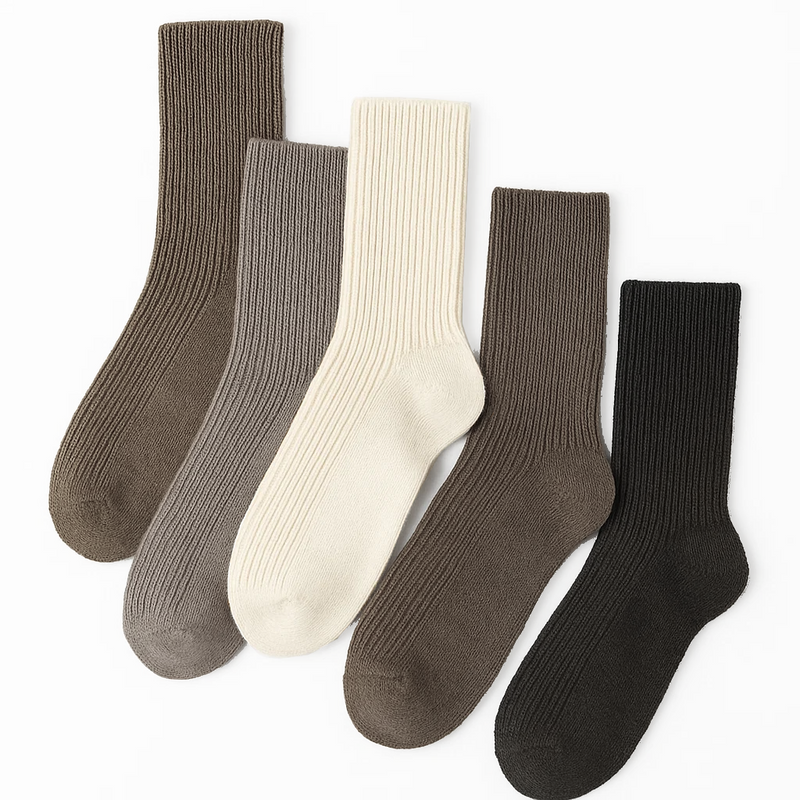 5-pak Skarpetki wełniane damskie długie z wełny merynosa 35-38