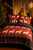Pościel świąteczna czerwono-zielona 200x220 3 el. A037