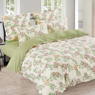 Pościel bawełniana we wzór liści 200x220 3 el. Maze