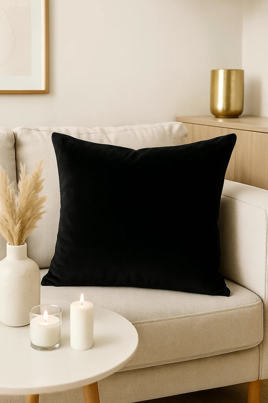 Poszewka na poduszkę welurowa czarna 40x40