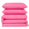 Pościel różowa jednokolorowa gładka 200x220 3 el. Pink F12