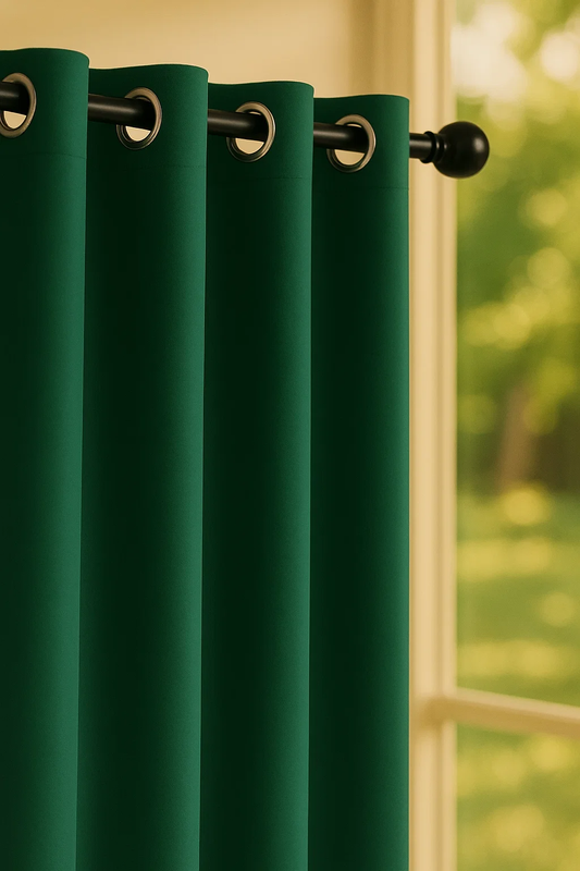 Zasłona butelkowa zielona na przelotkach 140x260