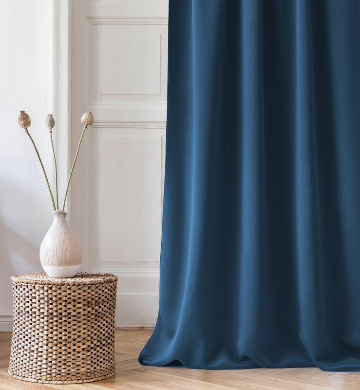 Zasłona AURA na przelotkach 140x280cm granatowa