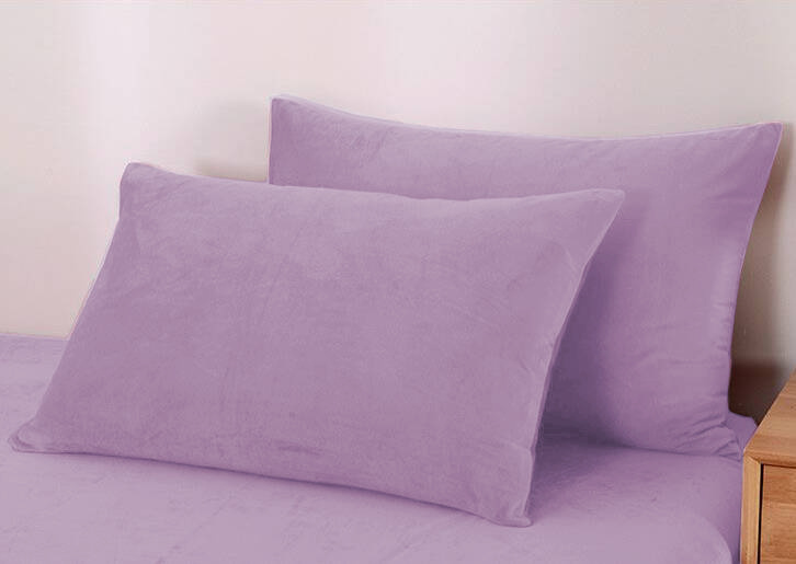 Pościel pluszowa zimowa miś gładka 160x200 3 el. fioletowa K014