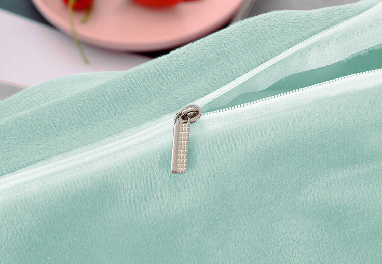 Pościel pluszowa zimowa miś gładka 200x220 3 el. miętowa