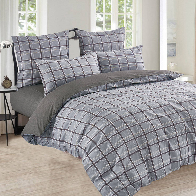 Pościel bawełniana w kratę 160x200 4 el. Jonas