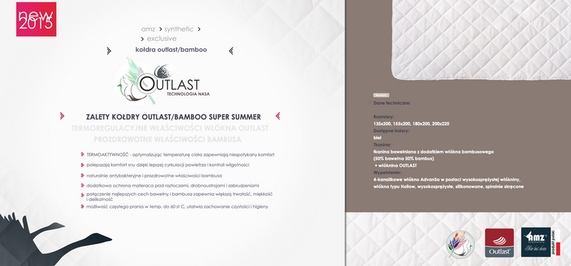 Kołdra 135x200 letnia bambusowa termoaktywna SUPER LEKKA