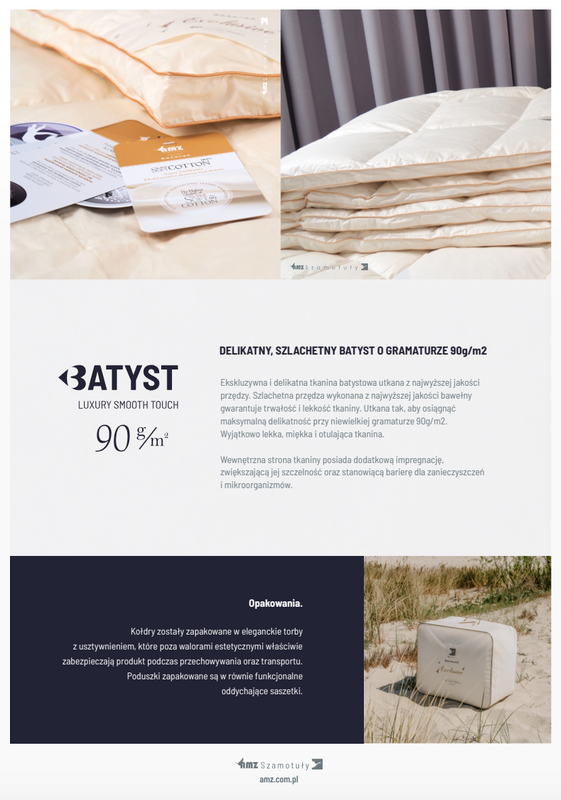 Poduszka 70x80 naturalna puchowa 100% wysoka MATERACOWA PRESTIGE biała