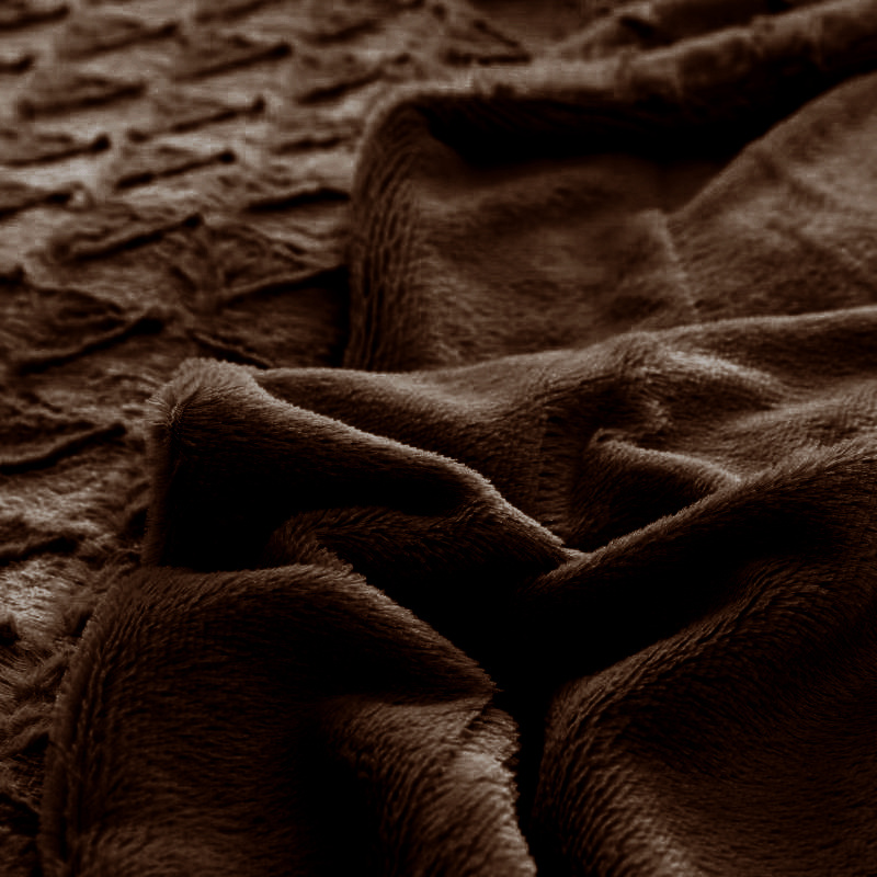 Narzuta koc tłoczony brązowy 200x220