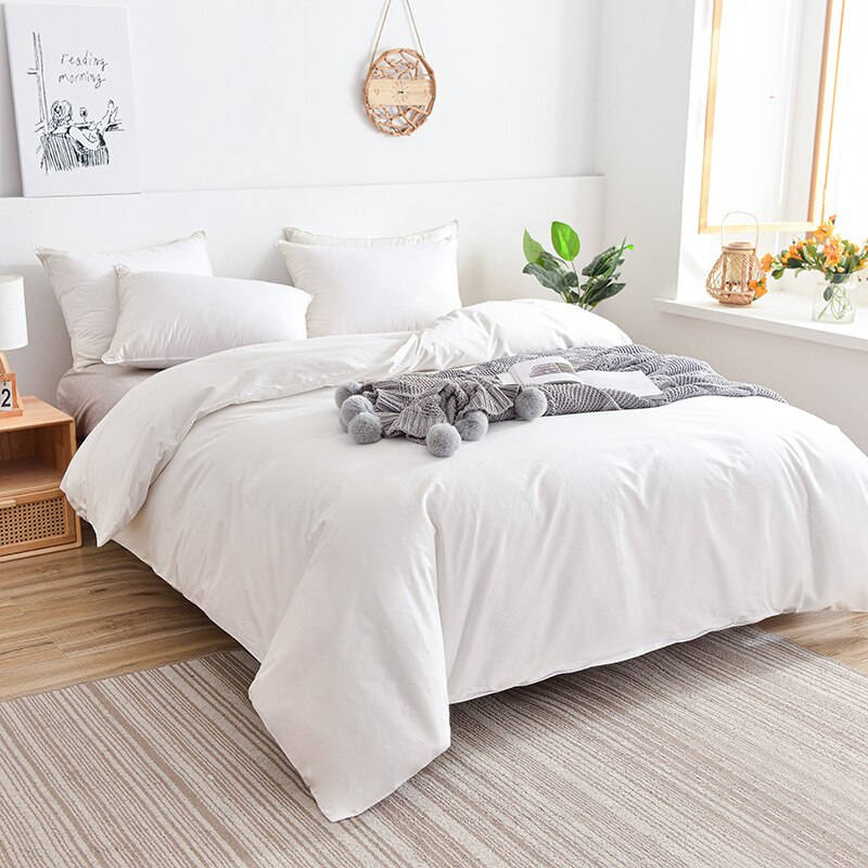 Biała pościel bawełniana 140x200 2 el. M411 B-01