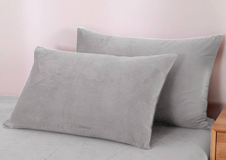 Pościel pluszowa zimowa miś gładka 160x200 3 el. jasna szara K004