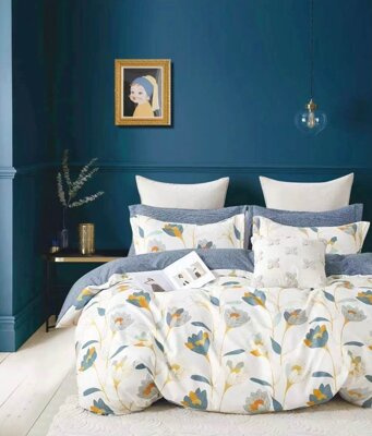 Pościel flanelowa w kwiaty Amasya 160x200 3 el. A016