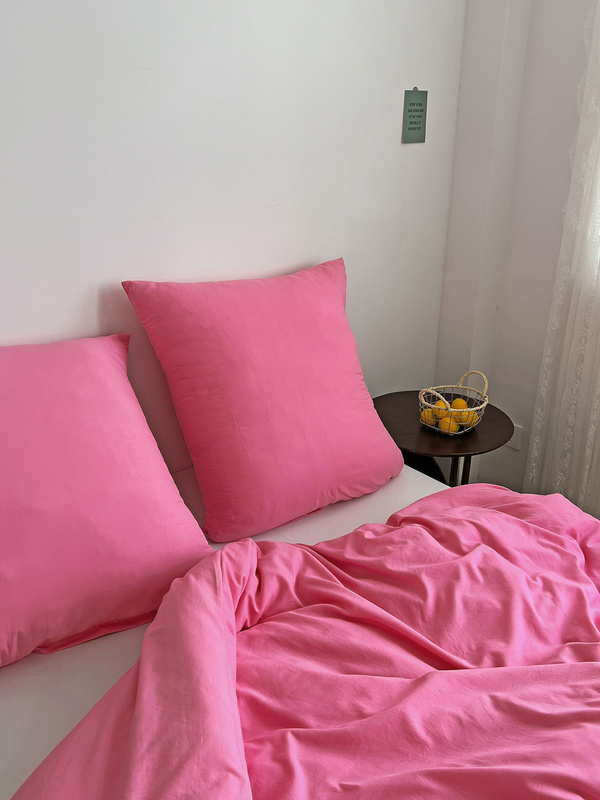 Pościel różowa jednokolorowa gładka 160x200 3 el. Pink F12