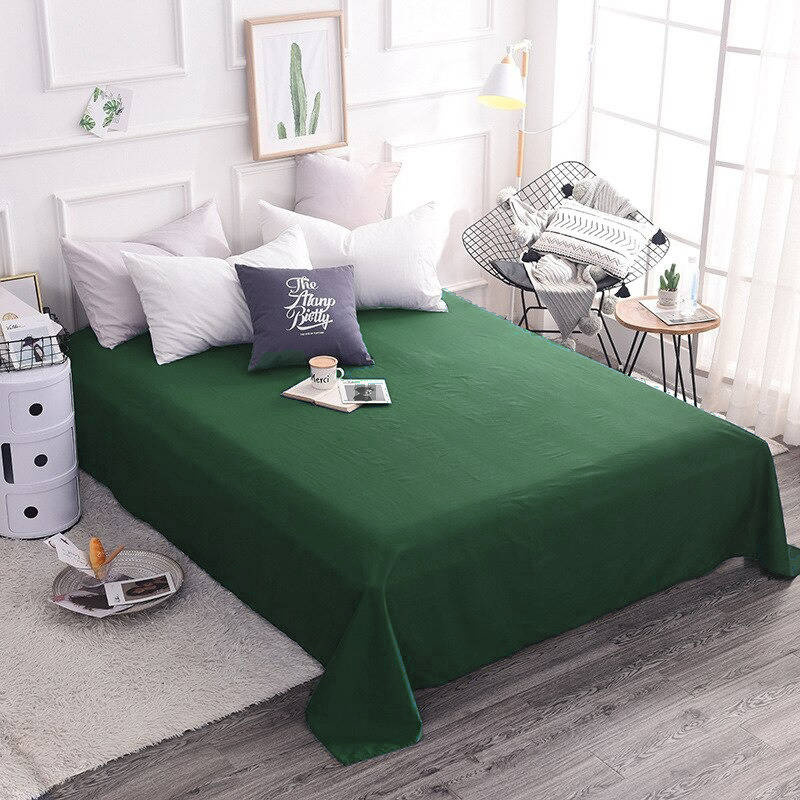 Prześcieradło tradycyjne bawełniane 200x220 ciemne zielone