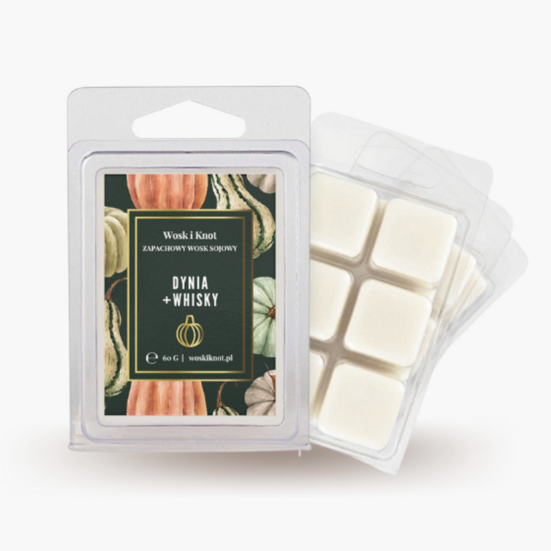 Wosk zapachowy sojowy do kominka DYNIA + WHISKY