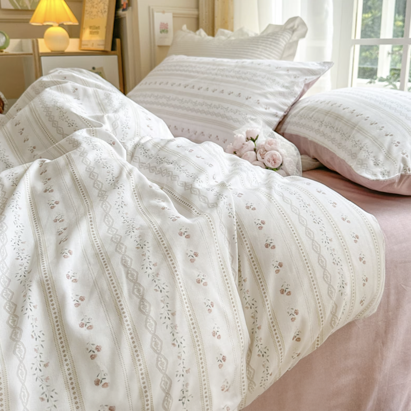 Pościel bawełniana 160x200 3 el. Puder M1671