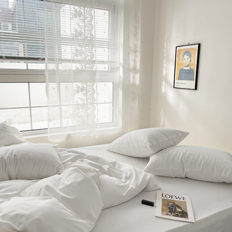 Pościel jednokolorowa gładka 200x220 3 el. biała S001