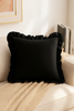 Poszewka na poduszkę dekoracyjna 40x40 czarna z falbanką