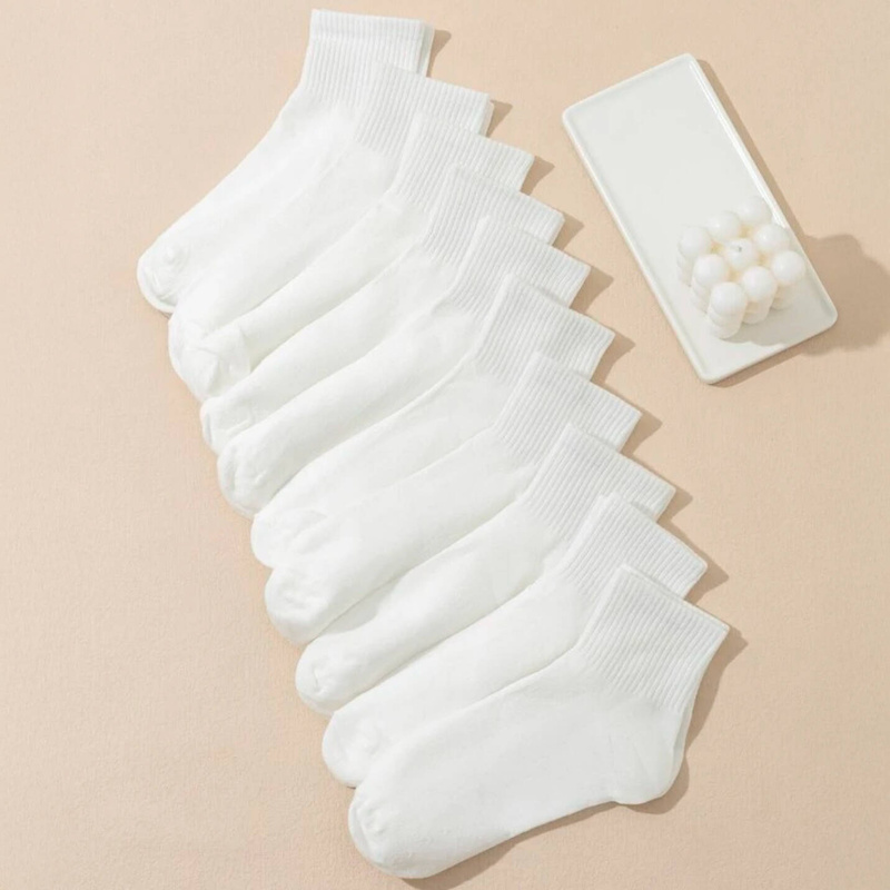 5-pak Skarpetki bawełniane białe damskie WHITE 35-38