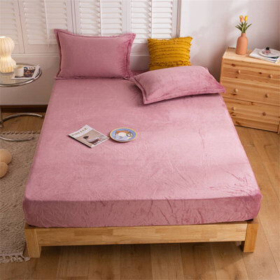 Prześcieradło pluszowe z gumką MIŚ różowe 160x200