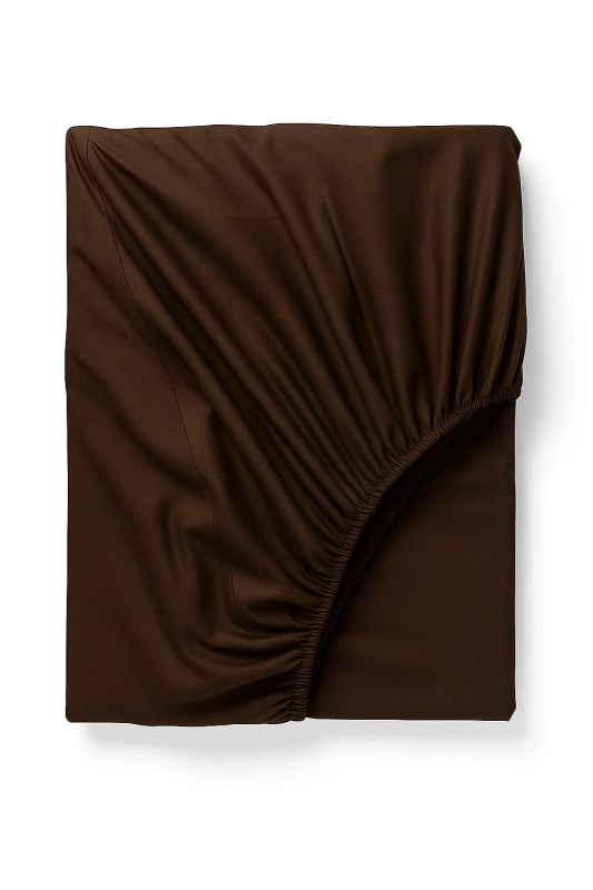 Prześcieradło z gumką ciemne brązowe 90x200
