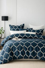 Pościel granatowa geometryczna 160x200 3 el. Lima C-131
