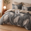 Pościel ciemna szara w piórka 200x220 3 el. Paraiso C-122