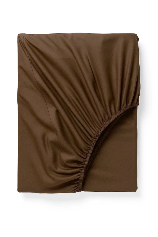 Prześcieradło z gumką brązowe 160x200