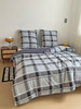 Pościel szara w kratę 160x200 3 el. Nordic F9