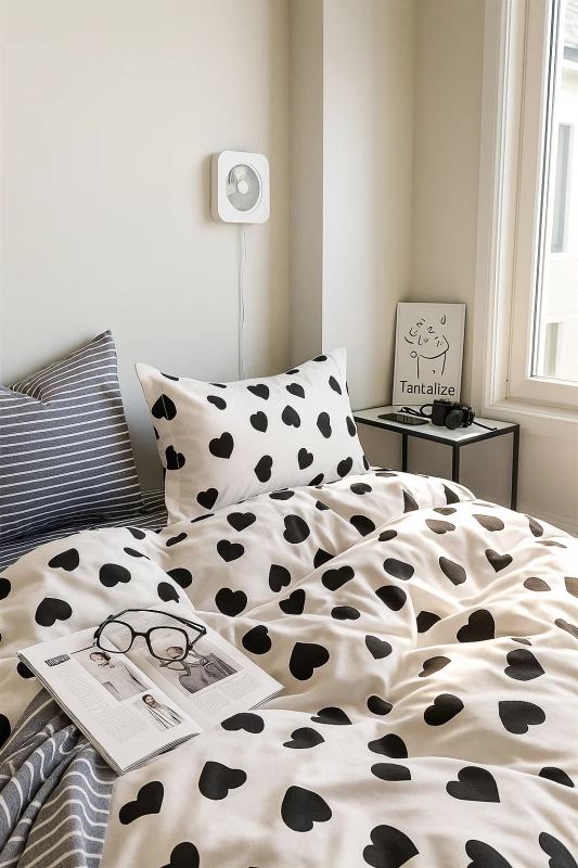 Pościel bawełniana 200x220 3 el. White Love B-1228