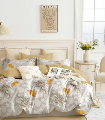 Pościel flanelowa w kwiaty Grande 200x220 3 el. A013