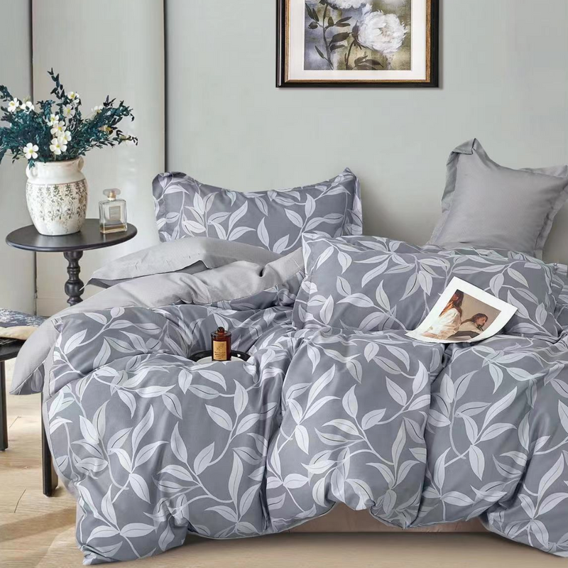 Pościel flanelowa gruba zimowa ciepła w liście Lapaz 200x220 3 el. A-060