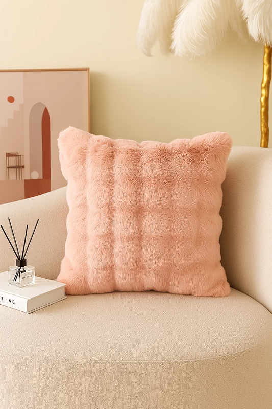 Poszewka na poduszkę dekoracyjna 40x40 BUBBLE różowa pluszowa