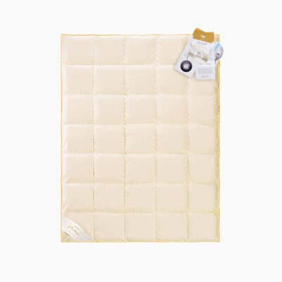 Kołdra 200x220 zimowa naturalna puchowa MATERACOWA PRESTIGE kremowa