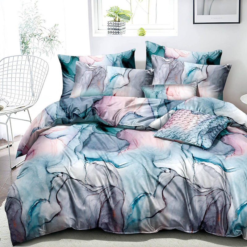 Pościel marmurkowa 160x200 4 el. Purple nr070