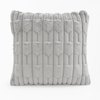 Poszewka na poduszkę dekoracyjna 40x40 tłoczona we wzór 3D pluszowa jasna szara