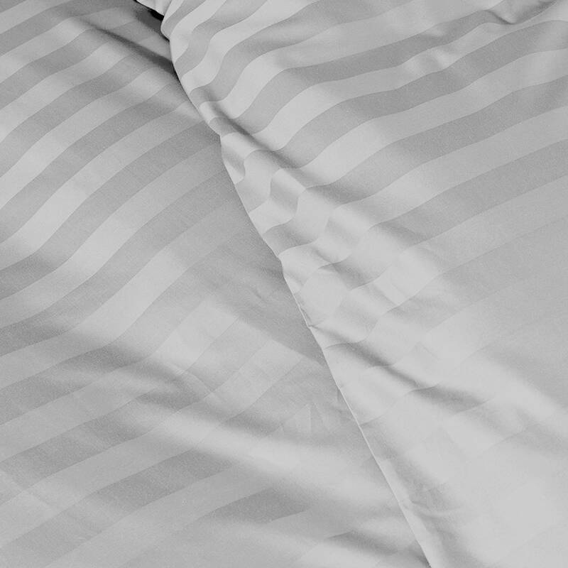 Pościel w pasy szara 200x220 3 el. Kim Light Grey H-003